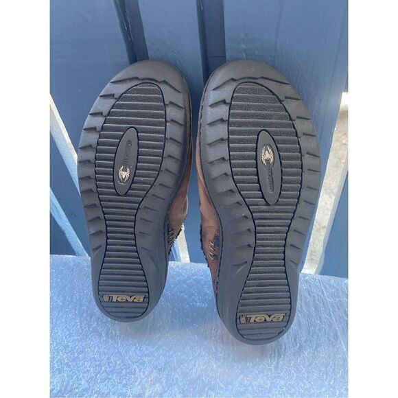 Teva Women’s Kiru 4060 Brown Leather Faux Fur Slip On Mules Shoes Sz 9 - Picture 5 of 10